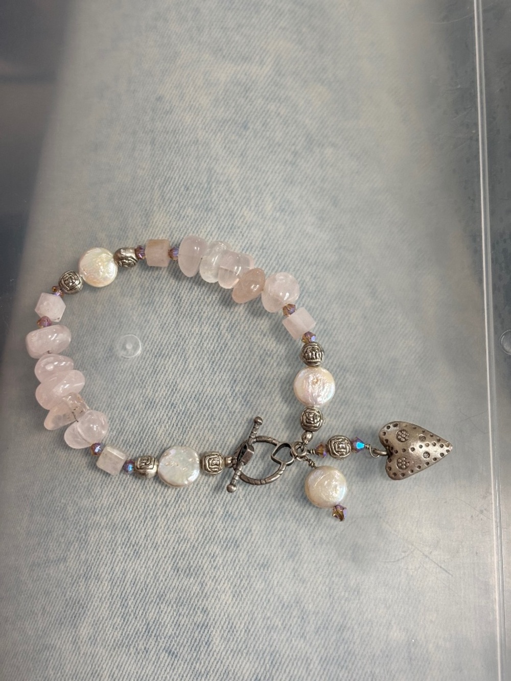 Ross Quartz Heart Bracelet